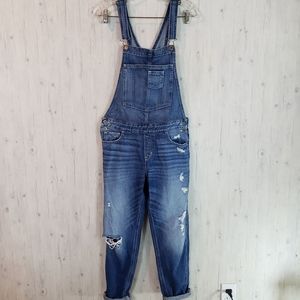 Hollister Jean Overalls Medium Ripped Denim